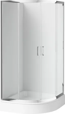 Produktbild von BADLAND SET Duschwanne Alex + Duschkabine Viertelkreis Funkia 80x80 185cm Gehärtetes Transparentes Glas | Ablaufgarnitur und Füße Gratis