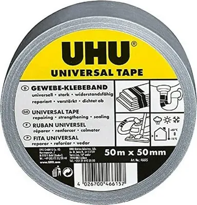 Immagine prodotto di UHU 46615 UHU Nastro adesivo universale in tessuto, 48 mm x 50 m, grigio