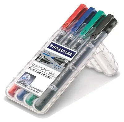 Produktbild von Doppelseitiger Kugelschreiber Lumocolor Duo M-F 4 Stück Staedtler
