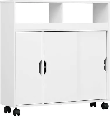 Produktbild von EUGAD Badezimmerschrank auf Rollen, aus MDF, 70x71,5x20 cm, Weiß