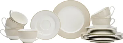 Produktbild von Ritzenhoff & Breker Frühstücks-Set, 18-teilig, 6 Kaffeetassen 250 ml, 6 Untertassen Ø 15,5 cm, 6 Frühstücksteller Ø 20,5 cm, Steinzeug, Spülmaschinen- & Mikrowellengeeignet