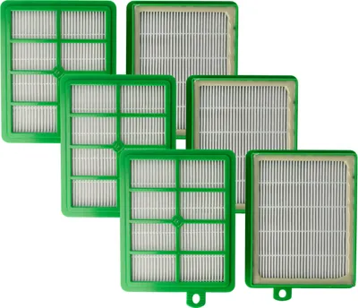 Produktbild von vhbw 6 Staubsaugerfilter Ersatz für AEG ASF1W, AFS1, UltraCaptic E 12 AEF12, E 12, AFS1W, AEFG12W für Staubsauger - HEPA-Filter Grün Weiß