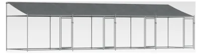Produktbild von Outdoor-Haustierkäfig für große Hunde, 8 x 2 x 2 m, aus verzinktem Stahl