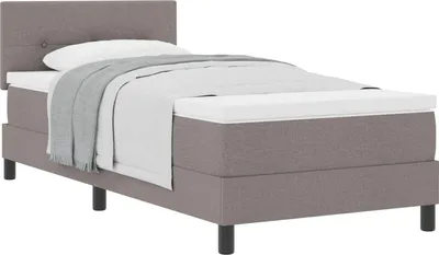 Produktbild von vidaXL Boxspringbett mit Kopfteil Taupe 90 x 190 cm Stoff