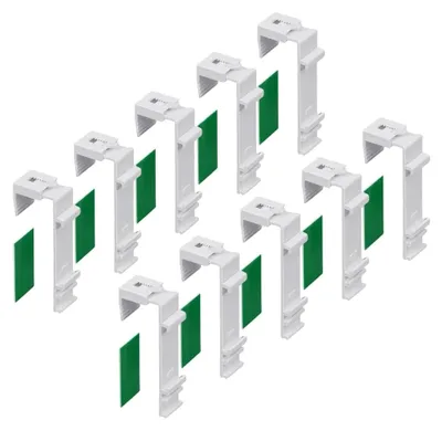 Produktbild von 10 Stück Klemmträger für Doppelrollo, Klemmhalter für Rollo Zubehör, Ersatzteile für Rollo Halterung ohne Bohren, Rollohalterungen, Set für Faltjalousien für Holzfenster