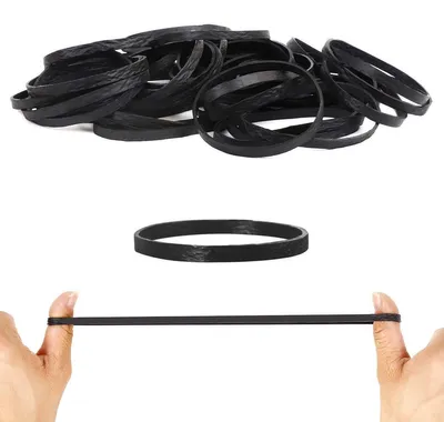 Zdjęcie produktu dla Gumki recepturki - Gumowe - 100 sztuk - 100 x 5 mm - Czarne