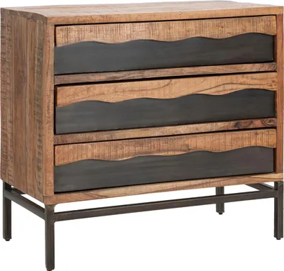 Zdjęcie produktu dla Komoda z brązowego drewna z 3 szufladami 88x45x80 cm