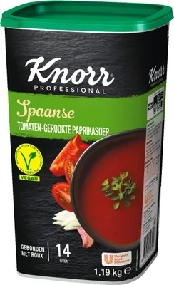 Produktbild von Knorr Professional Spanisches geräuchertes Paprikasuppenpulver mit Tomaten ergibt 14 l - 1,19 Kilo