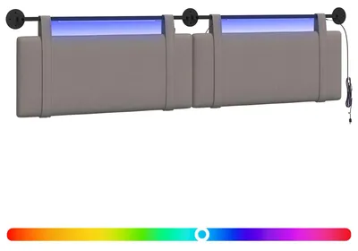 Image de vidaXL Tête de lit suspendue en tissu taupe