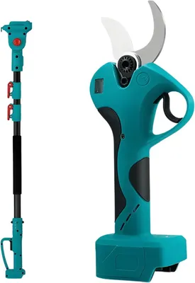 Imagen del producto de Tijera eléctrica telescópica para podar, 45 mm, 2 en 1 – 2800 W, tijera de poda para árboles con batería, incluye barra de extensión – Sin batería – Motor sin escobillas