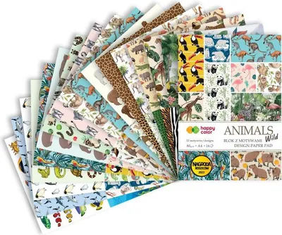 Produktbild von Happy Color Zeichenblock A4, 16 Blatt mit Tiermotiven