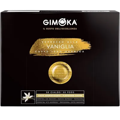 Produktbild von Gimoka Kaffeekapseln Espresso Vaniglia 100% Arabica, Intensität 8, - 50 Kaffeepads - Kompatibel mit Nespresso* Professional Maschine Zenius und Gemini