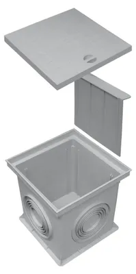 Produktbild von Marley Einlaufschacht 300x300mm mit Schachtdeckel + Geruchsverschluss Hofablauf Schacht