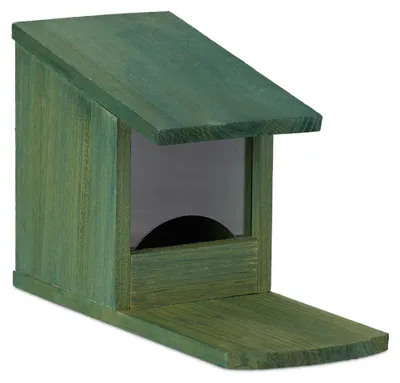 Produktbild von Relaxdays Eichhörnchen Futterhaus, Futterkasten f. Eichhörnchen, zum Aufstellen, Holz, HBT 17,5 x 12 x 25 cm, dunkelgrün