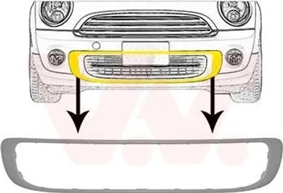 Produktbild von VAN WEZEL Lüftungsgitter Grill Stoßfänger für MINI Schrägheck (R56) mit Löchern für Zier-/Stoßleiste