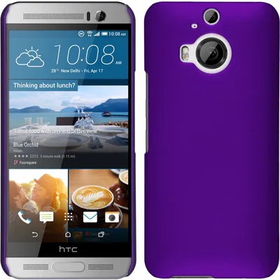 Produktbild von PhoneNatic Case kompatibel mit HTC One M9 Plus - Hülle lila gummiert Hard-case + 2 Schutzfolien