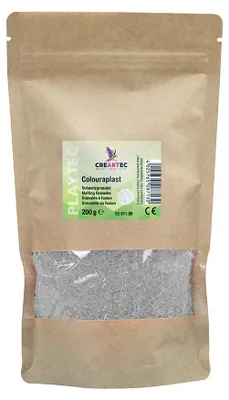 Produktbild von CREARTEC Colouraplast 200g - in Transparent - zum Basteln kreativer Dekorationen und Geschenke - Bastelspaß für die ganze Familie