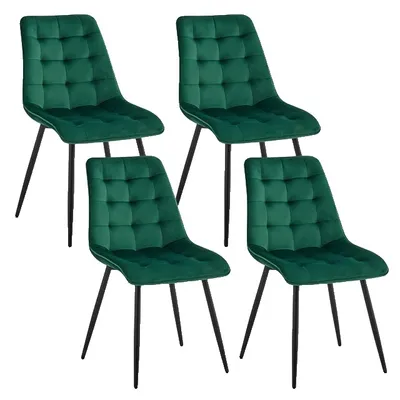 Image de Chaises de salle à manger, velours, design moderne, vert