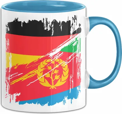 Produktbild von Eritrea Deutschland Flagge Halb Deutscher Halb Eritreer Fußball Germany 2024 Europa Eritrea (Blau)