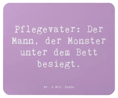 Produktbild von Mr. & Mrs. Panda Mousepad Spruch Pflegevater Held - Lavendeltraum - Geschenk, gummi mauspad, pc mausunterlage, Mouse Pad, herzerwärmende Sprüche, Geborgenheit, Beschützer