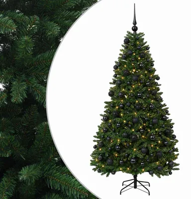 Imagen del producto de vidaXL Árbol de Navidad artificial, color verde medio, con adornos, 210 cm