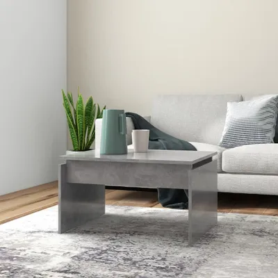 Image de Table basse "Hakeborn" en aggloméré gris béton. Dimensions (L/l/h) 68x50x38 cm