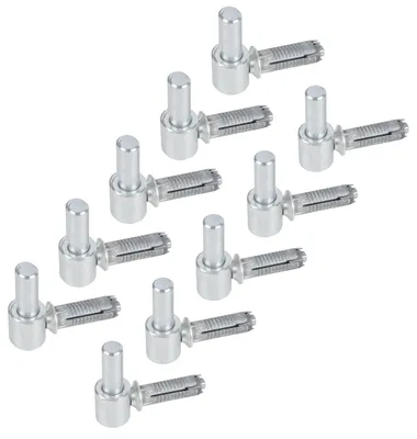 Immagine prodotto di Alberts 864446 Cerniera a vite, con filettatura metrica, zincata blu, diametro del perno Ø16 mm, 65 x 33 mm, set da 10 pezzi