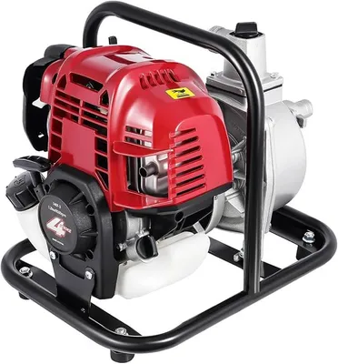 Produktbild von 4 Takt 38CC Benzin Wasserpumpe, 1200W Einzylinder-Hochdruck-Gartenbewässerung Benzinmotorpumpe Schmutzwasserpumpe Teichpumpe Tragbare Benzin Gartenpump
