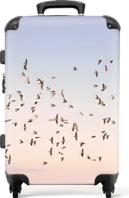 Produktbild von NoBoringSuitcases.com® Großer Koffer - Vögel - Meer - Himmel - Natur - Sommer - Kombinationsschloss TSA - Hartschalen Trolley 4 Rollen - 72 liter - Reisekoffer - 66 cmKoffer Mittelgroß 67x43x25 cm, 72L,