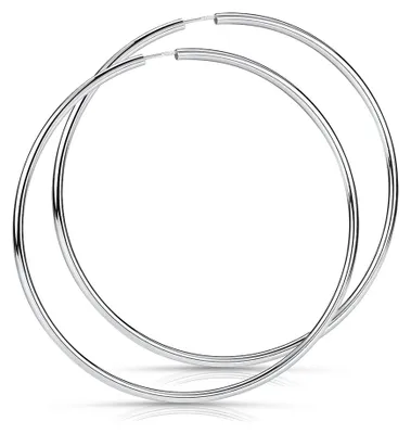 Produktbild von MATERIA 925 Silber Creolen Ohrringe Ringe 70mm groß - Silbercreolen für Damen 2,5mm dünn in Geschenk-Box SO-403