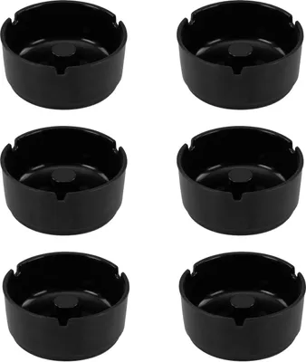 Produktbild von 6x Aschenbecher aus Melamin schwarz in 10 cm Durchmesser