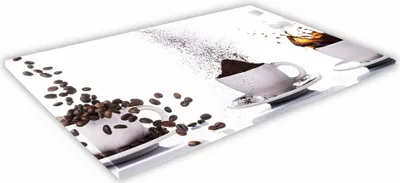 Zdjęcie produktu dla SZKLANA DESKA KUCHENNA 60x30 312d Filiżanki z kawą