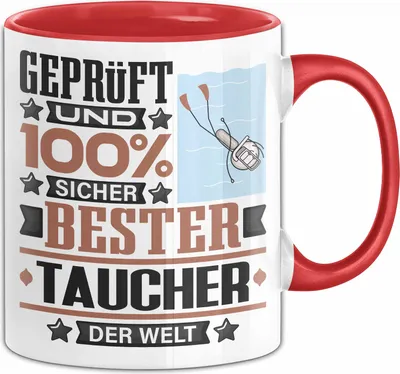 Produktbild von Taucher Geschenk Lustiger Spruch für Taucher Geschenkidee Bester Taucher Der Welt (Rot)