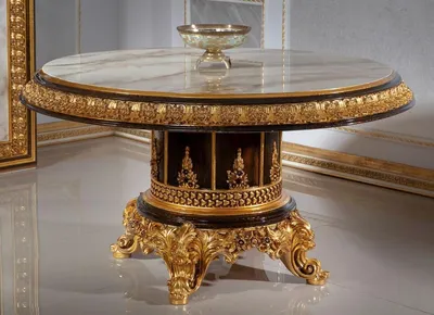 Image de Casa Padrino Luxus Barock Konferenztisch Weiß / Dunkelbraun / Gold - Table de bureau somptueuse en bois massif de style baroque - Meubles de bureau baroques - Noble et somptueux