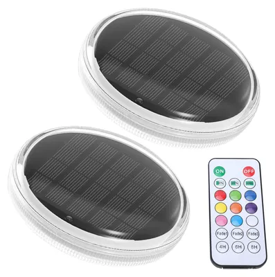 Produktbild von Solar-Schwimmleuchte für den Pool, RGB-Ambientebeleuchtung, solarbetriebene Schwimmleuchte mit 30 LEDs, 3 Helligkeitsstufen, Timer (4/6/8 Std.), IPX7-