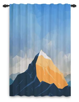 Obrázok produktu pre Záves, vrecko na tyč, abstraktna krajina, modrá, 135x175 cm