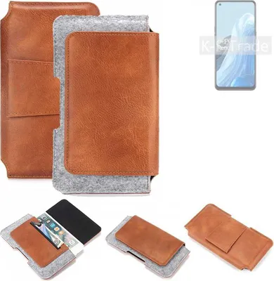Produktbild von K-S-Trade Handyhülle Schutzhülle kompatibel mit Oppo Reno8 Lite 5G Gürteltasche Holster Gürtel Tasche Smartphone Tasche Handy Hülle Polyurethan+ Filz,