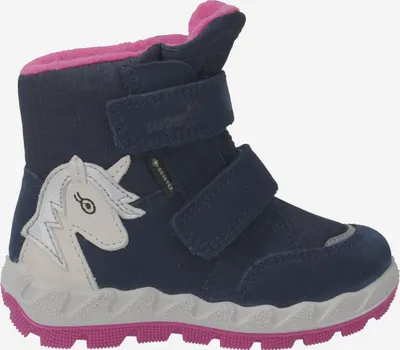 A single child's boot is shown against a white background.