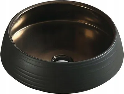 Immagine prodotto di Lavabo Lavabo da appoggio Nero - Oro Forma circolare 43,5x43,5