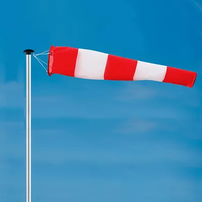 Produktbild von Windtasche für Flaggenmast - Hohe Präzision - 1 Stück - Rot/Weiß - Polyester - 150cm