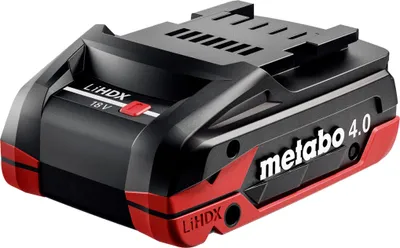 Obrázek produktu pro Metabo 624974000, Baterie, Lithium-iontový vysokohustotní akumulátor (LiHD), 4 Ah, 18 V, Metabo, Černá, Červená