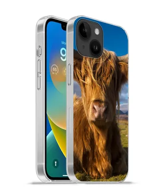 Produktbild von MuchoWow® Handyhülle Schutzhülle Hülle für Apple iPhone 14 - Softcase Schottische Highlander - Tiere - Gras Silikon Softcase Handy Hülle - Mobiltelefonhülle