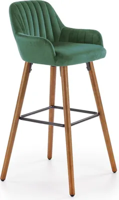 Obrázok produktu pre Halmar Barová stolička H-93 - tmavozelená / orech