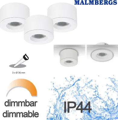 A collage of product images and marketing graphics for LED spots.