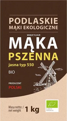 MĄKA PSZENNA JASNA TYP 550 BIO 1 kg - BIO LIFE (MĄKI PODLASKIE)