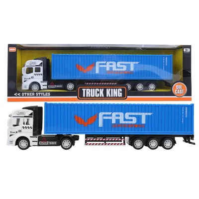 Obrázek produktu pro 1:48 Slitinový kontejner Truck Model Toy Vysoká simulace Dětské auto Toy VehicleBlue Container Truck Model