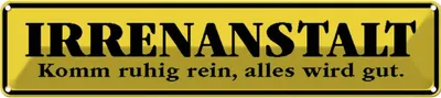 Produktbild von vianmo Blechschild 10x46 cm Irrenanstalt alles wird gut Abenteuer Reisen Straße Stadt Urlaub