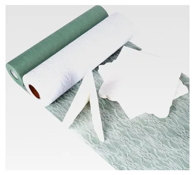 Produktbild von Tischdeko Set, Eukalyptusgrüner Tischläufer 30cmx25m & Weißer Tischläufer mit Spitze 30cmx22m, Dekorative Tischbänder & Blumenservietten 33x33cm für Taufe, Kommunion, Hochzeit, Geburtstag, Weihnachten