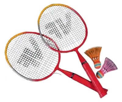 Produktbild von Schmetterball-Set mit 2 Schlägern und 2 Schmetterbällen für Badminton
