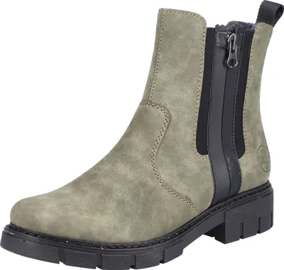Produktbild von Rieker Damen Stiefelette Chelsea Boot Reißverschluss schick marmoriert Z3560, Größe:39 EU, Farbe:Grün